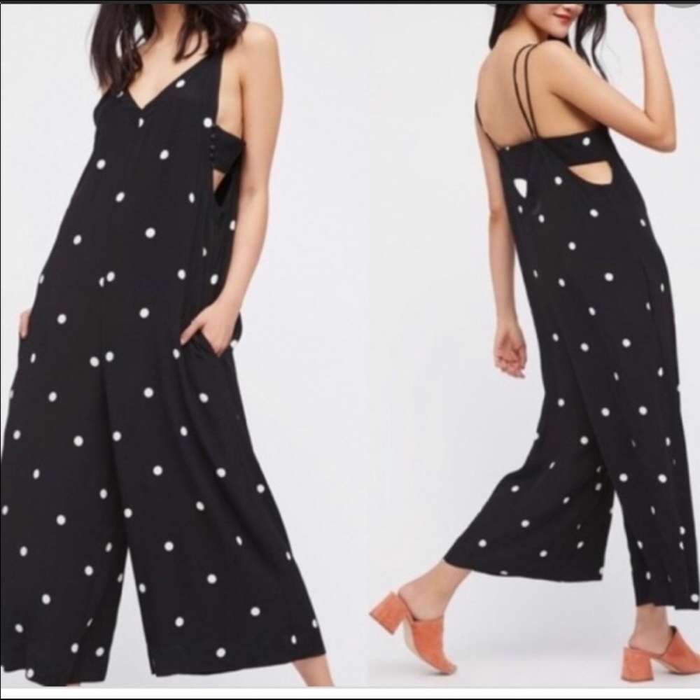 Free people polka dot jumpsuit great condition